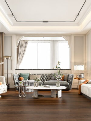 Hickory Black Coffee flooring in staging