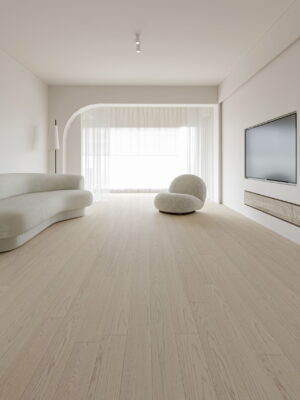 OAK-VIVID WHITE staging with bright modern interior.