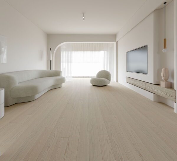 OAK-VIVID WHITE staging with bright modern interior.