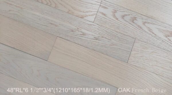 Oak French Beige flooring with soft beige wood finish.