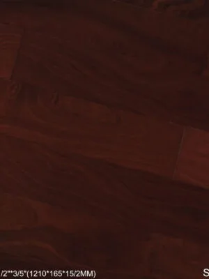 Sapele flooring with rich reddish-brown wood finish.