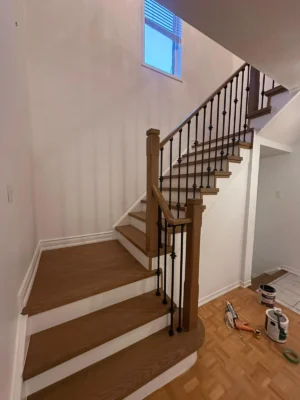 Brown Staircase White Riser